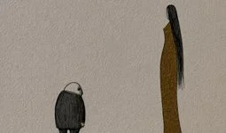 a tall thin woman and a short man 