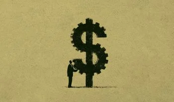 a dollar sign like a cog