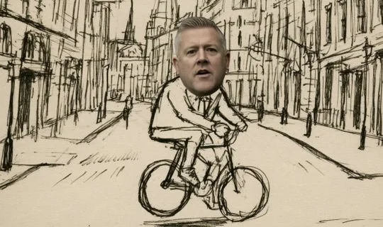 a man on a bike
