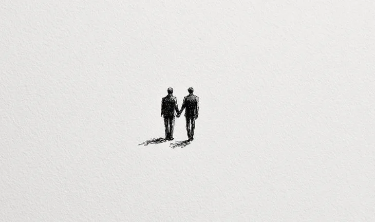 two bankers, walking away 