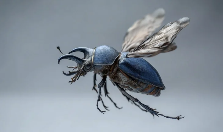 a flying beetle