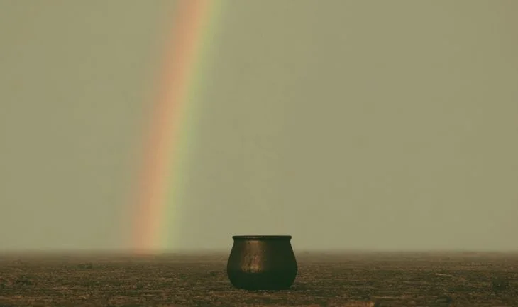 empty pot at the end of a rainbow 