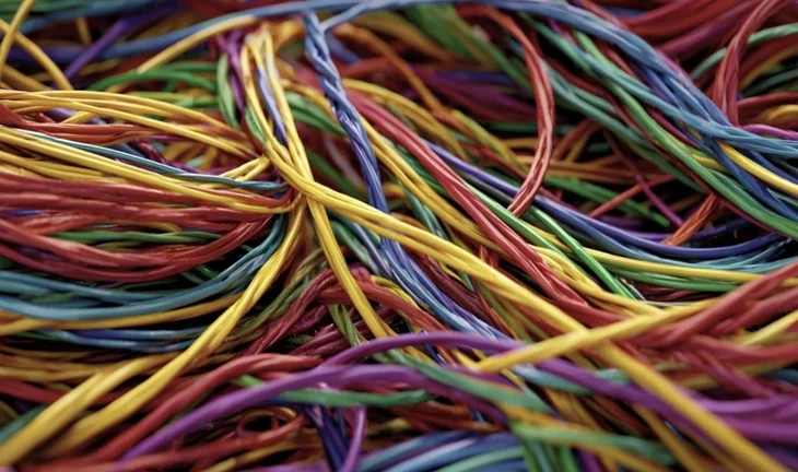tangled cables 
