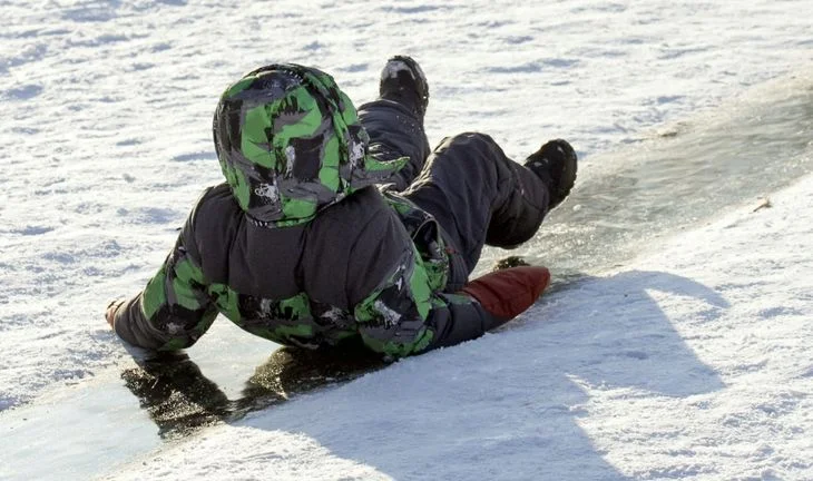 slipping on ice 
