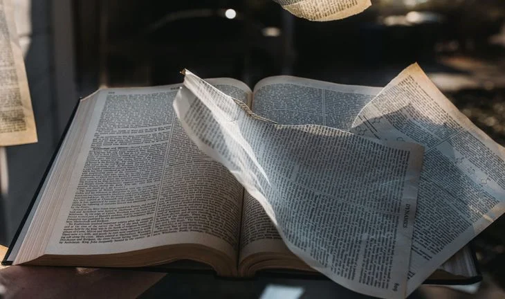 a book with pages torn out