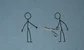 stick men with scissors